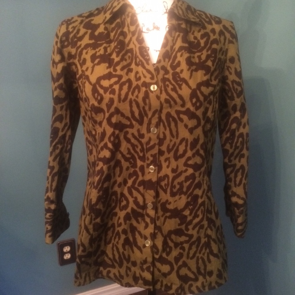 Jones New York Signature Animal Print Blouse